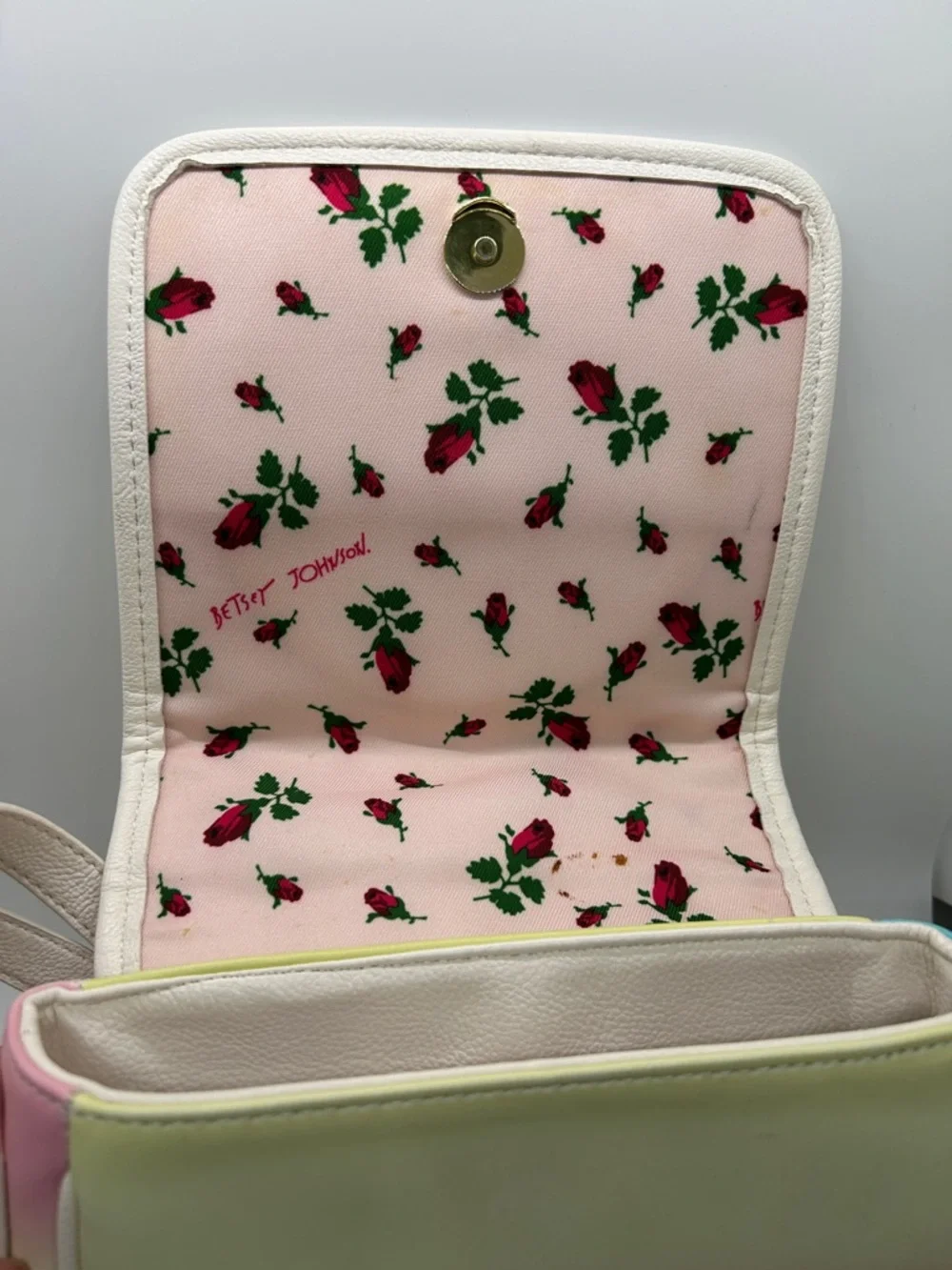 Betsey Johnson Cute Whimsical Pastel Rotary Dial Leather Crossbody Bag Purse 🌸🌸 - Picture 12 of 12